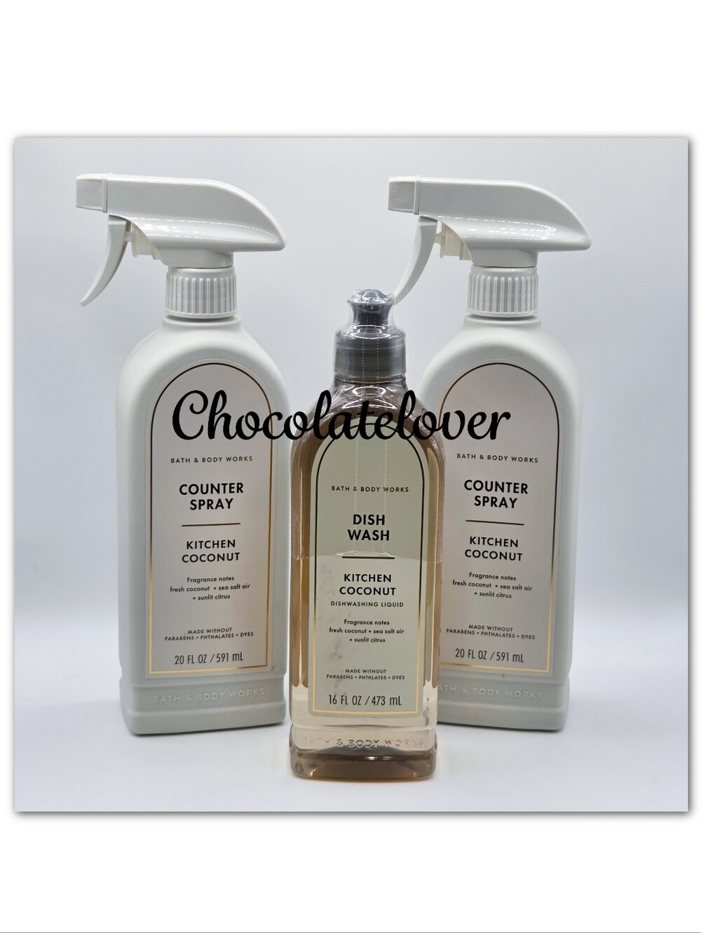 Bath & Body Works Kitchen Coconut Counter Spray & Dish Wash Set